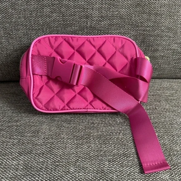 Juicy Couture Quilted Fanny Pack Belt Bag Lined Pink Purse Barbie New - Picture 7 of 14
